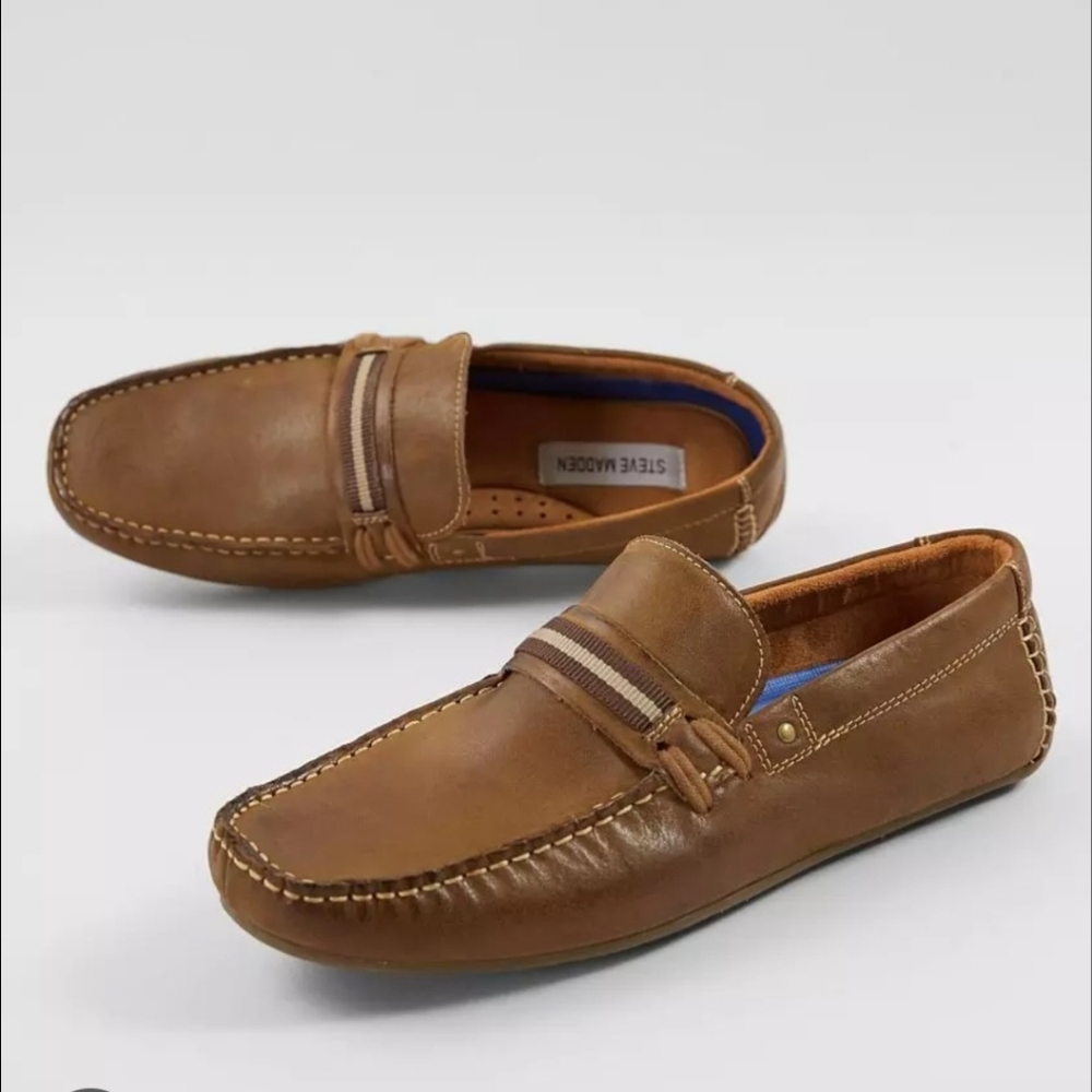 STEVE MADDEN GANDER LEATHER BOAT SHOES SIZE 11